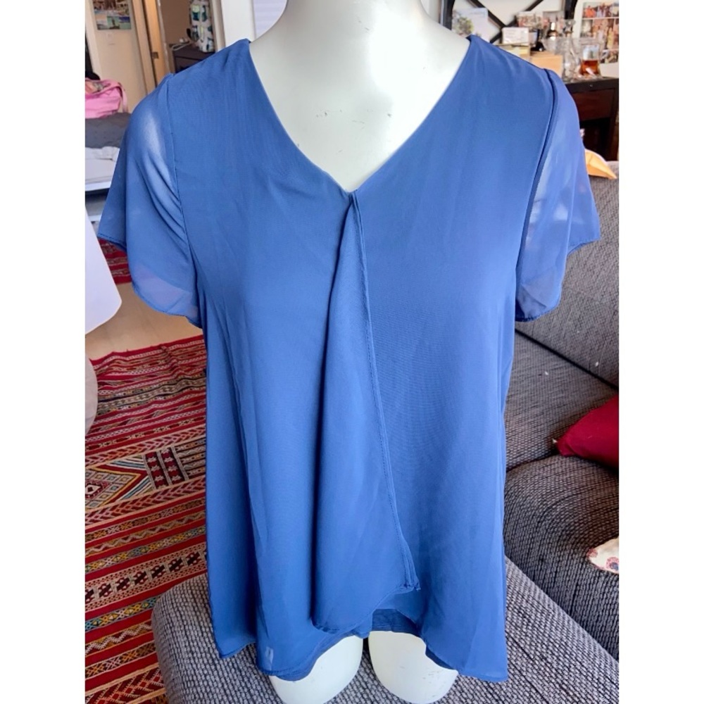 NWT $46.95 Easywear By Chico’s Navy Short-sleeve Top, Sz 1